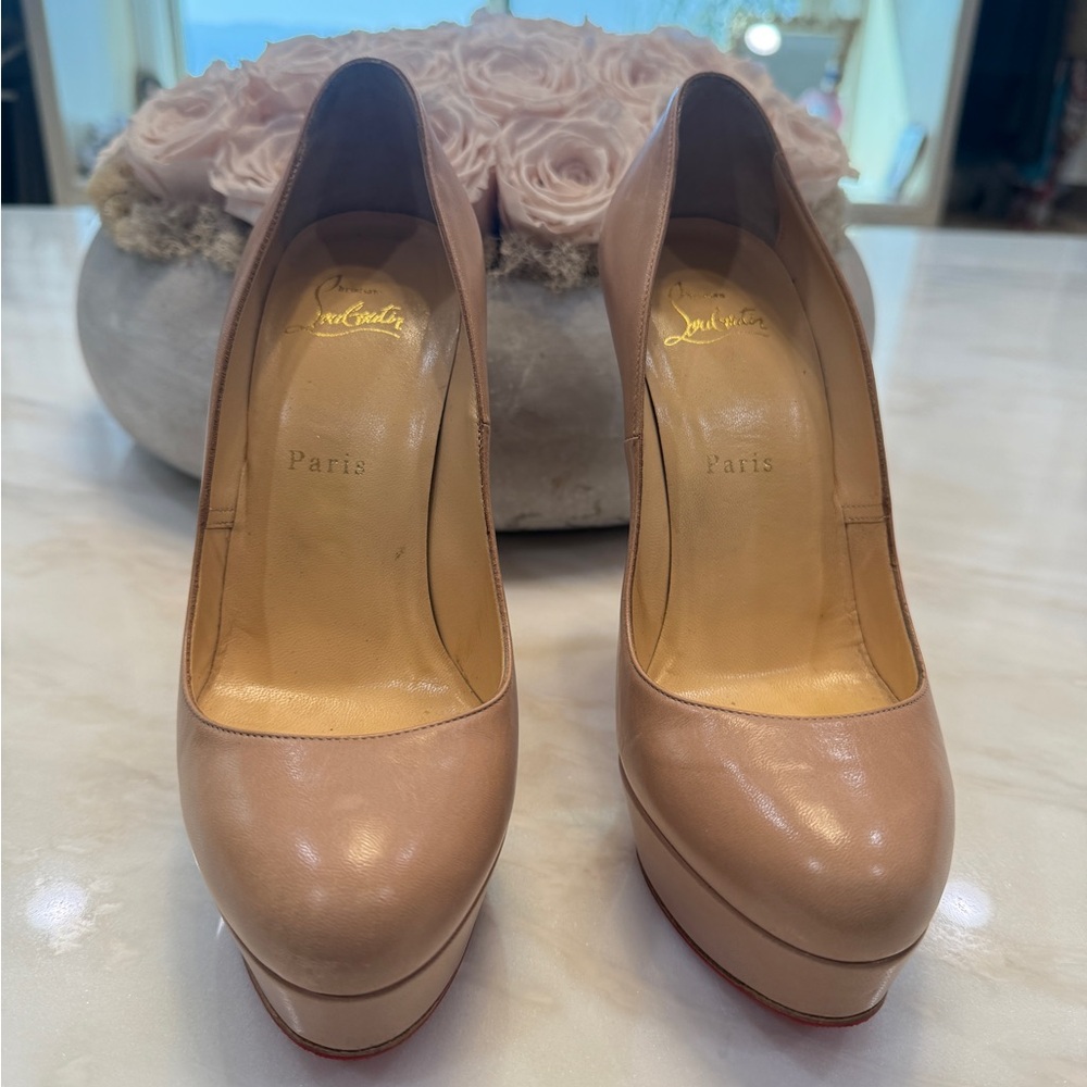 Christian Louboutin Beige Platform Heels